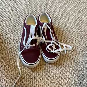 Maroon vans in size US womens 7.5